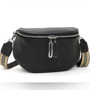 NEW Black Leather Crossbody Bag
